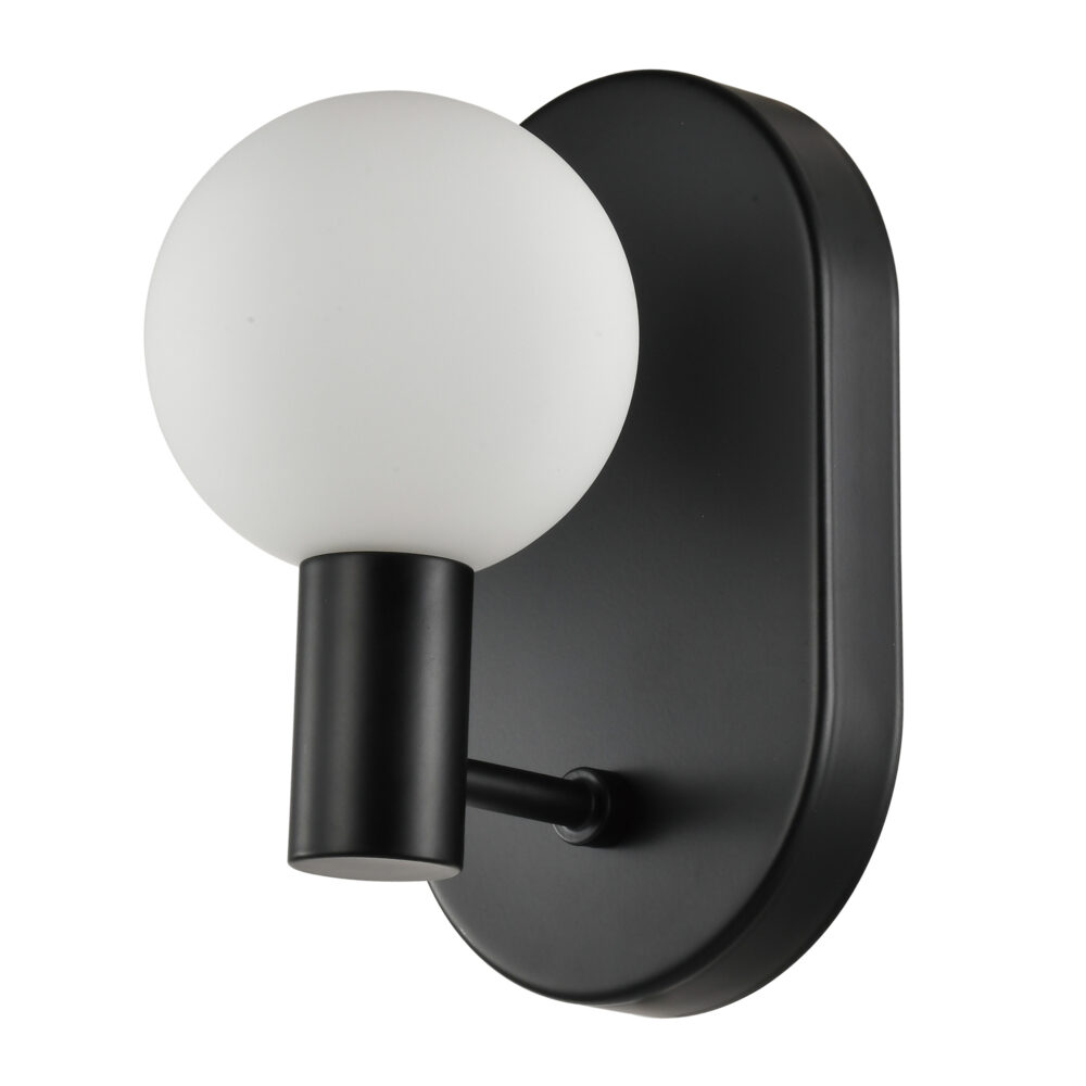 ronde zwarte wandlamp, zwarte wandlamp, ronde glazen kap, wandlamp bol, wandlamp zwart, wandlamp, zwarte wandlamp, voor