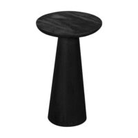 bijzettafel, gezandstraalde ronde bijzettafel van FSC-hout, zwarte bijzettafel, bijzettafel hout, bijzettafel zwart, bijzettafel rond, zwarte bijzettafel van hout, sfeer