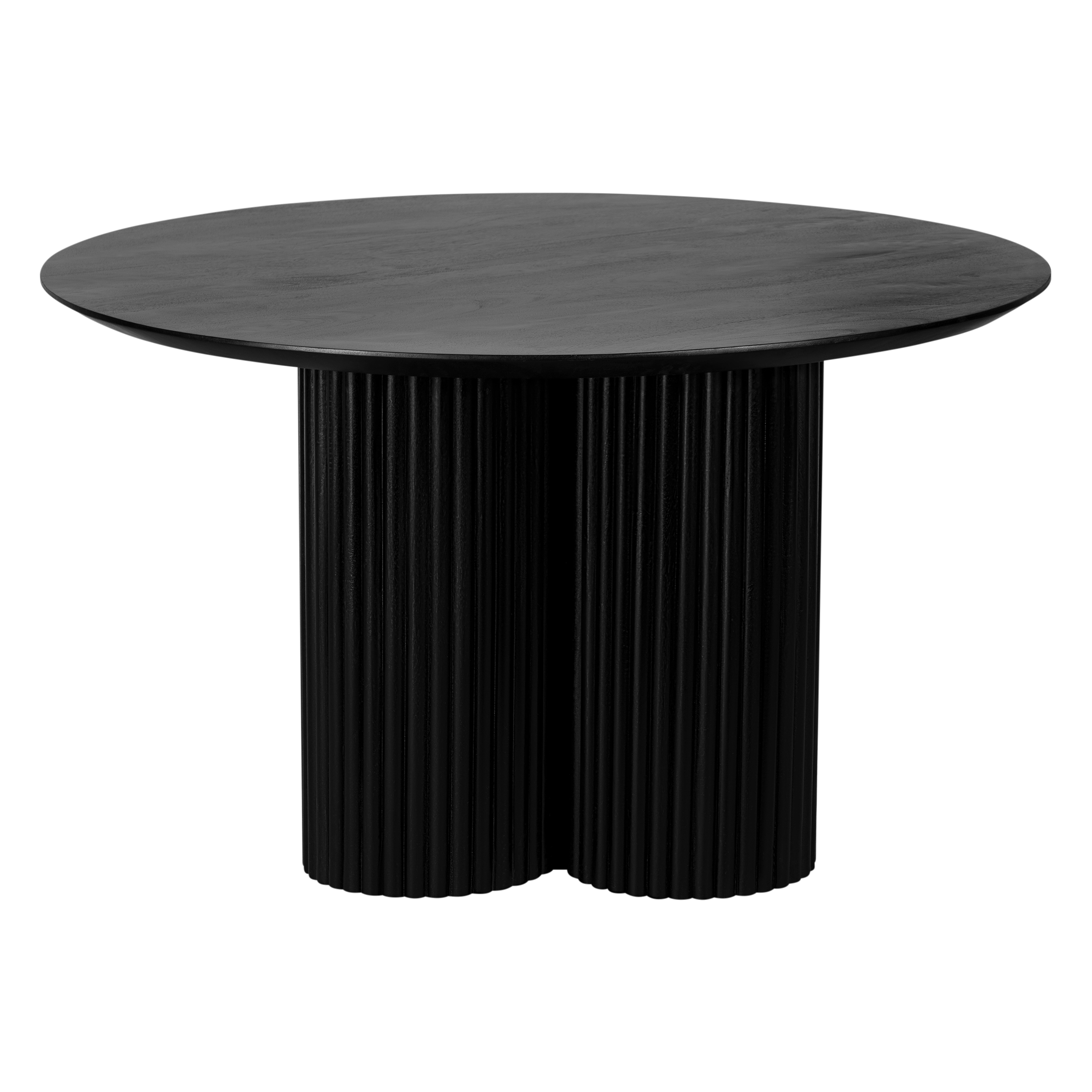 Eettafel, zwarte eettafel, ronde eettafel, eettafel 130 cm,