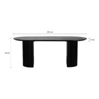 Eettafel, eettafel ovaal, eettafel zwart, eettafel 200 cm, afmetingen