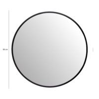Ronde spiegel van glas, spiegel ø50 cm, ronde spiegel zwart, spiegel, wandspiegel, zwarte spiegel, spiegel rond, afmetingen