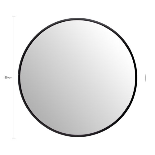 Ronde spiegel van glas, spiegel ø50 cm, ronde spiegel zwart, spiegel, wandspiegel, zwarte spiegel, spiegel rond, afmetingen