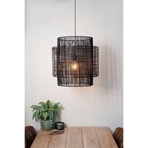 Hanglamp BRANDON mat zwart Ø50x50cm – Default Title