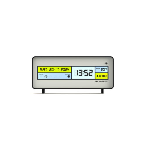 Newgate Futurama LCD/FUTUR2 LCD-wekker met witte rand