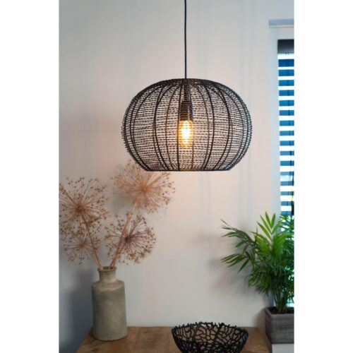 Hanglamp LUCAS mat zwart Ø40x28cm – Default Title