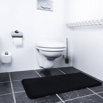 Zwarte microvezel badkamer kleed