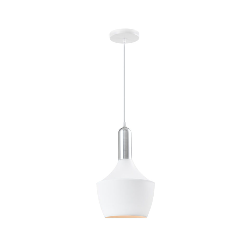 moderne hanglamp zilver en wit