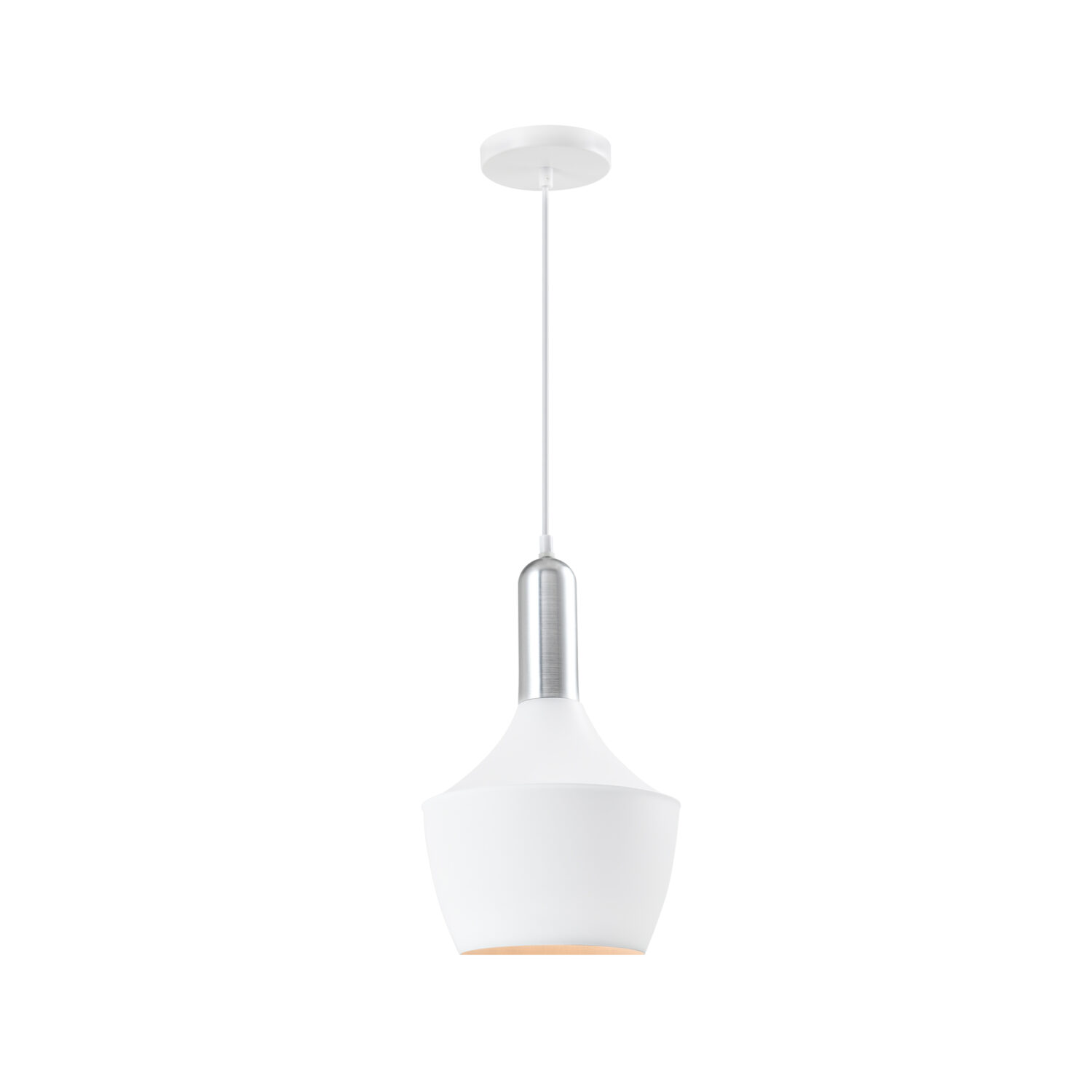 moderne hanglamp zilver en wit