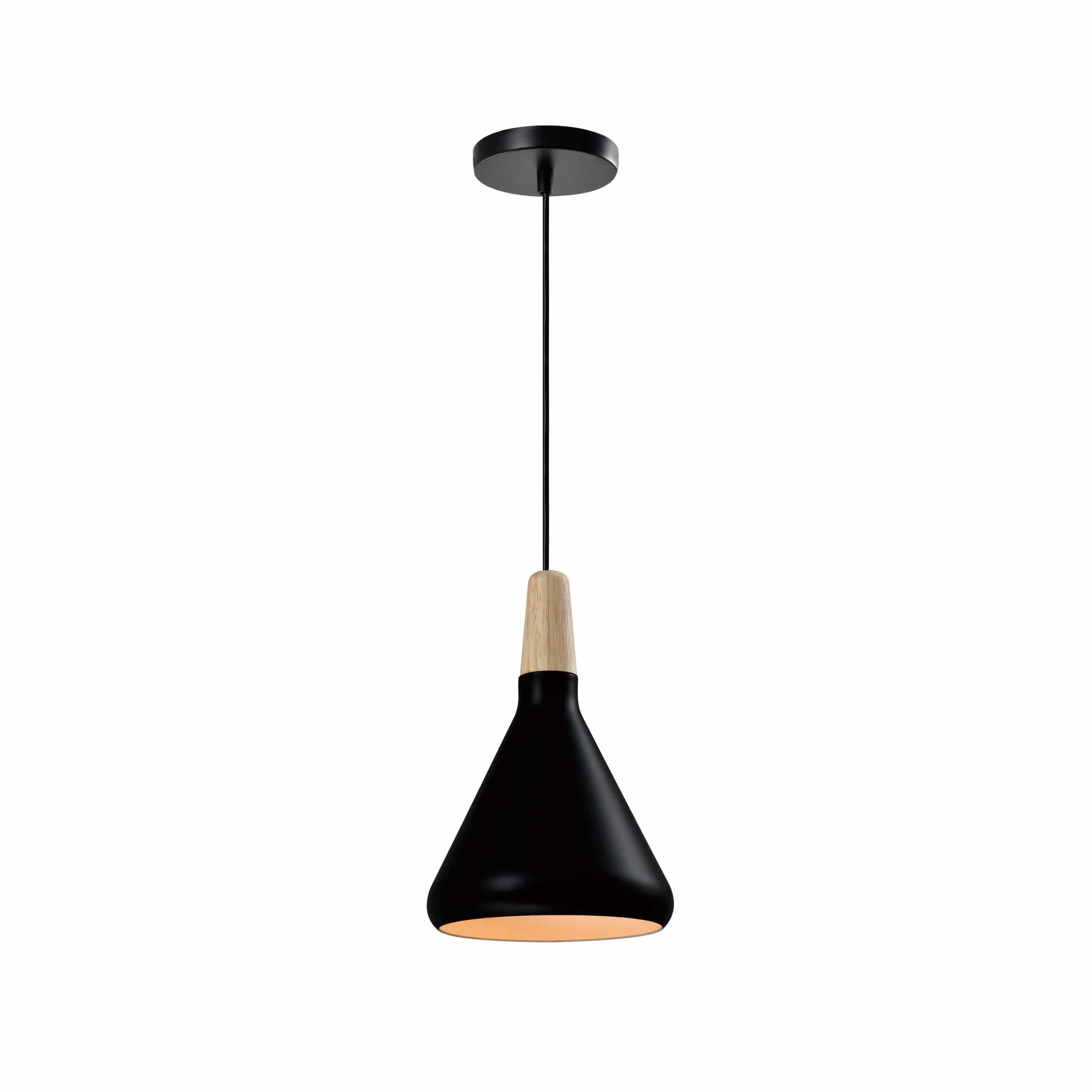 Scandinavische kegel hanglamp zwart