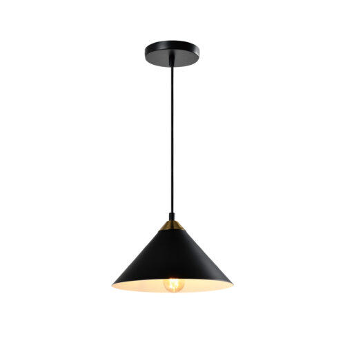 zwarte retro kegelhanglamp