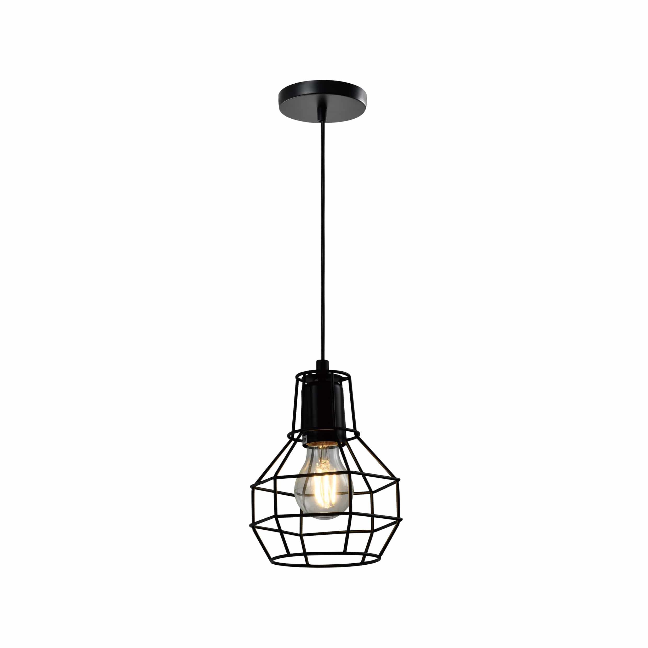 zwarte bollen draadlamp