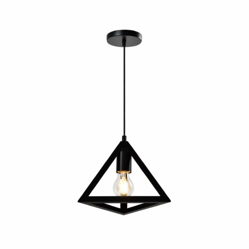 moderne zwarte driehoek hanglamp