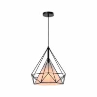 Zwarte Hanglamp met verlichting die aanstaat