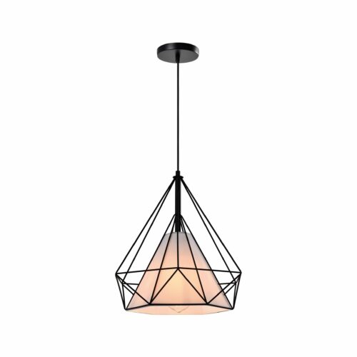 Zwarte Hanglamp met verlichting die aanstaat