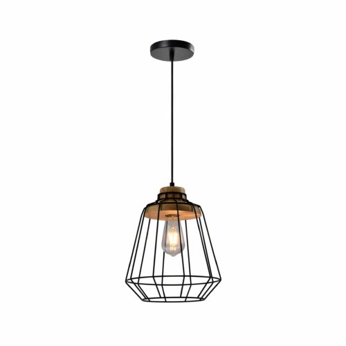 landelijke draadlamp zwart