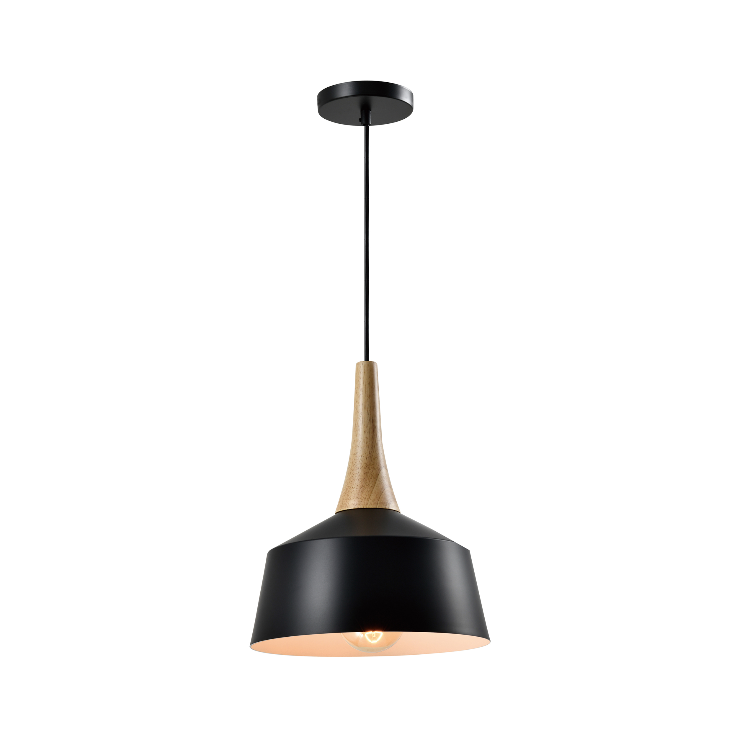 Scandinavische hanglamp houten kop