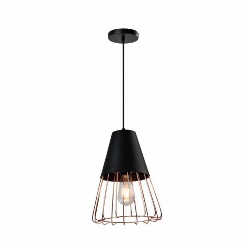 hanglamp rose gold en zwart