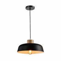Hanglamp rond metaal hout