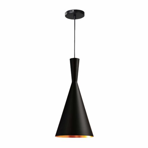 hanglamp met koperen binnenkant