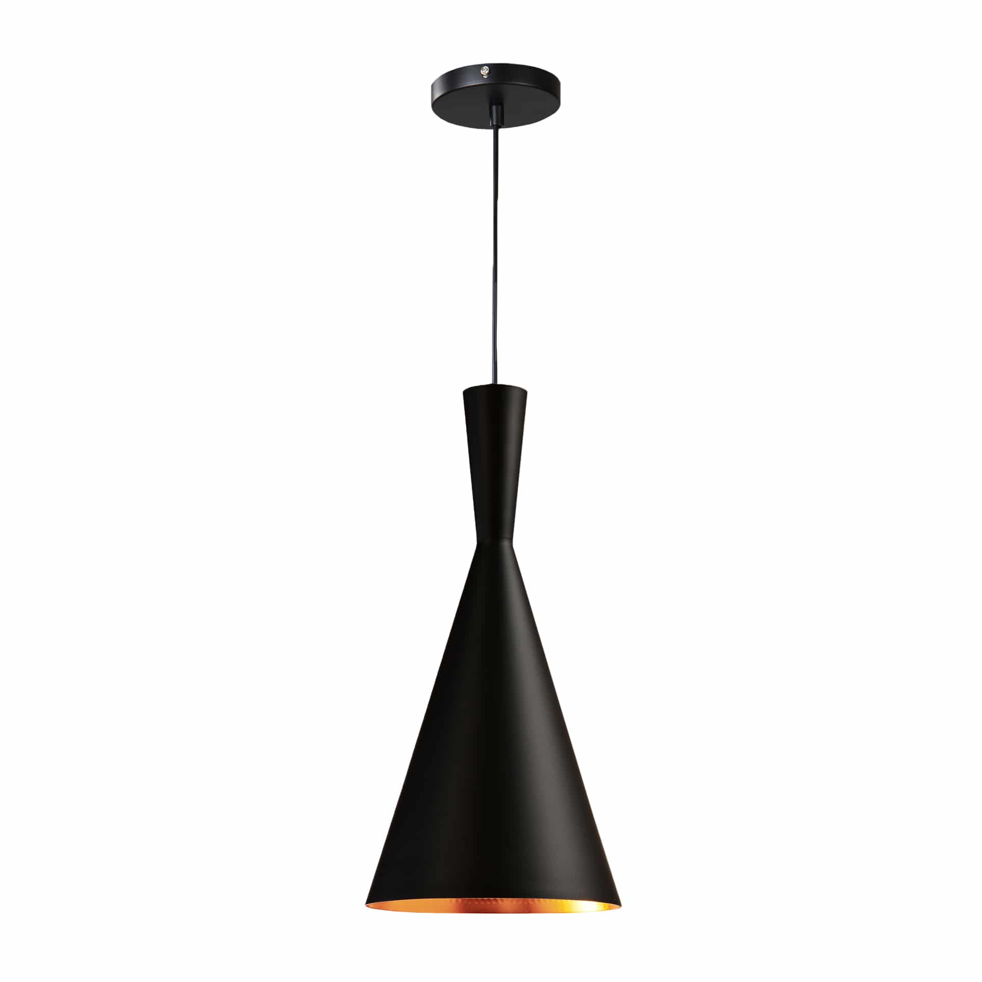 hanglamp met koperen binnenkant