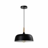 Zwarte hanglamp met witte binnenkant met een modern design