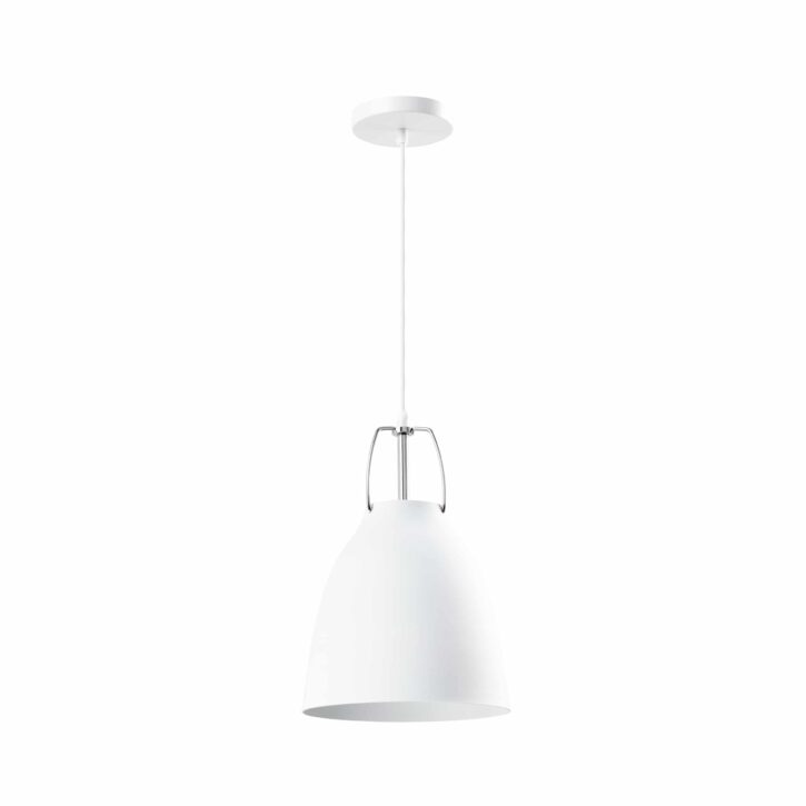 Witte hanglampen met ijzeren kop