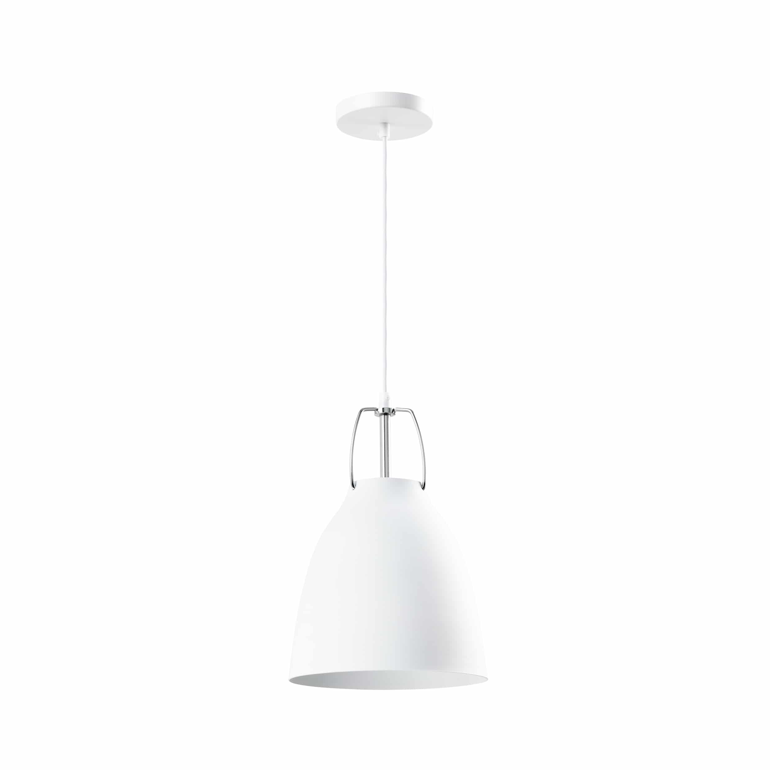 Witte hanglampen met ijzeren kop