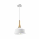 Wit Scandinavische lamp met hout