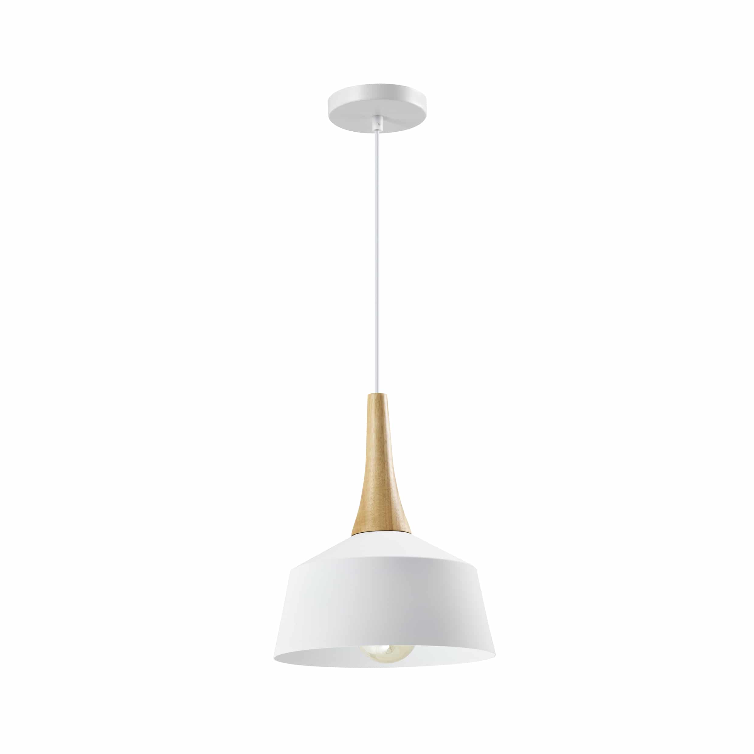 Wit Scandinavische lamp met hout