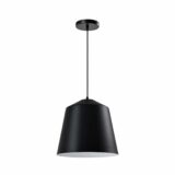 Moderne verlichting in het zwart met witte binnenkant in koker vorm