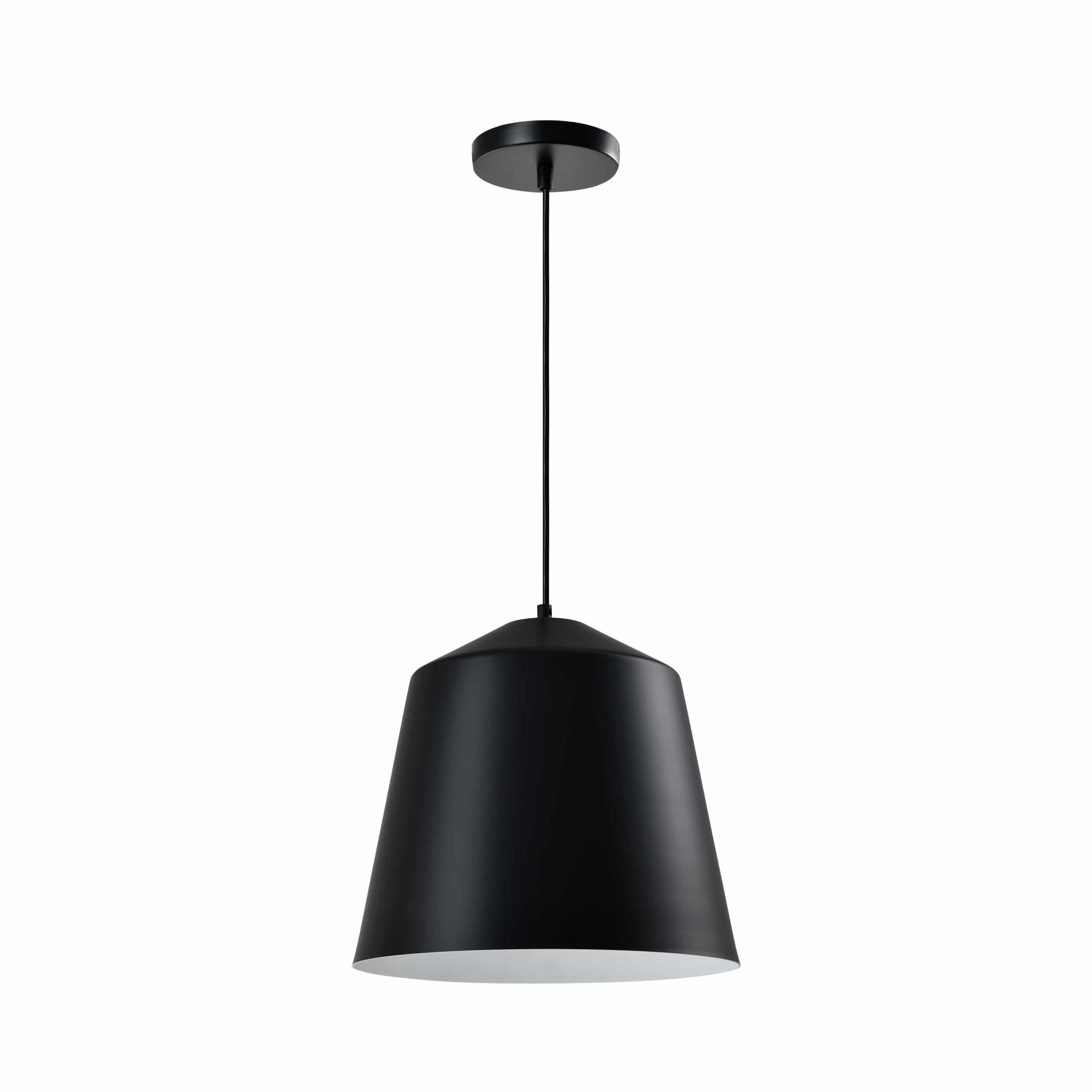 Moderne verlichting in het zwart met witte binnenkant in koker vorm