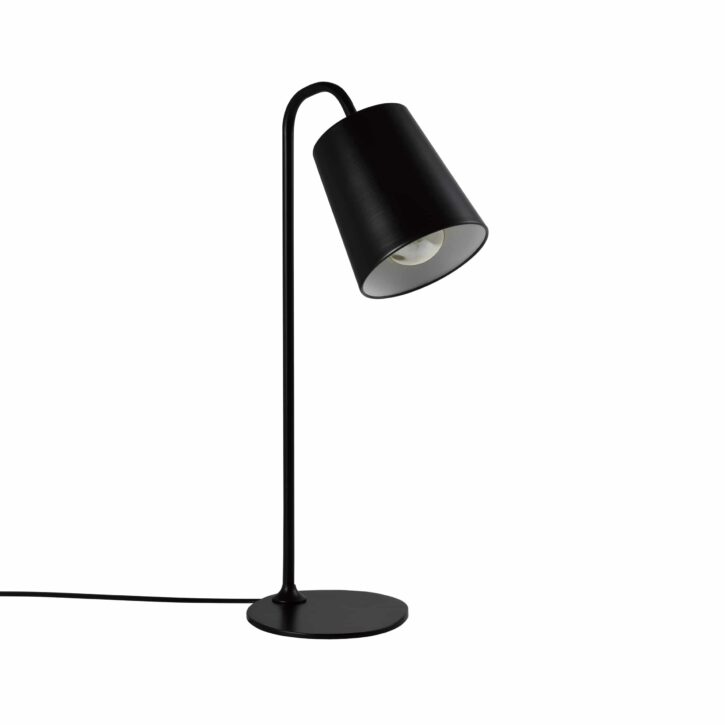 Zwarte lamp voor op nachtkastje