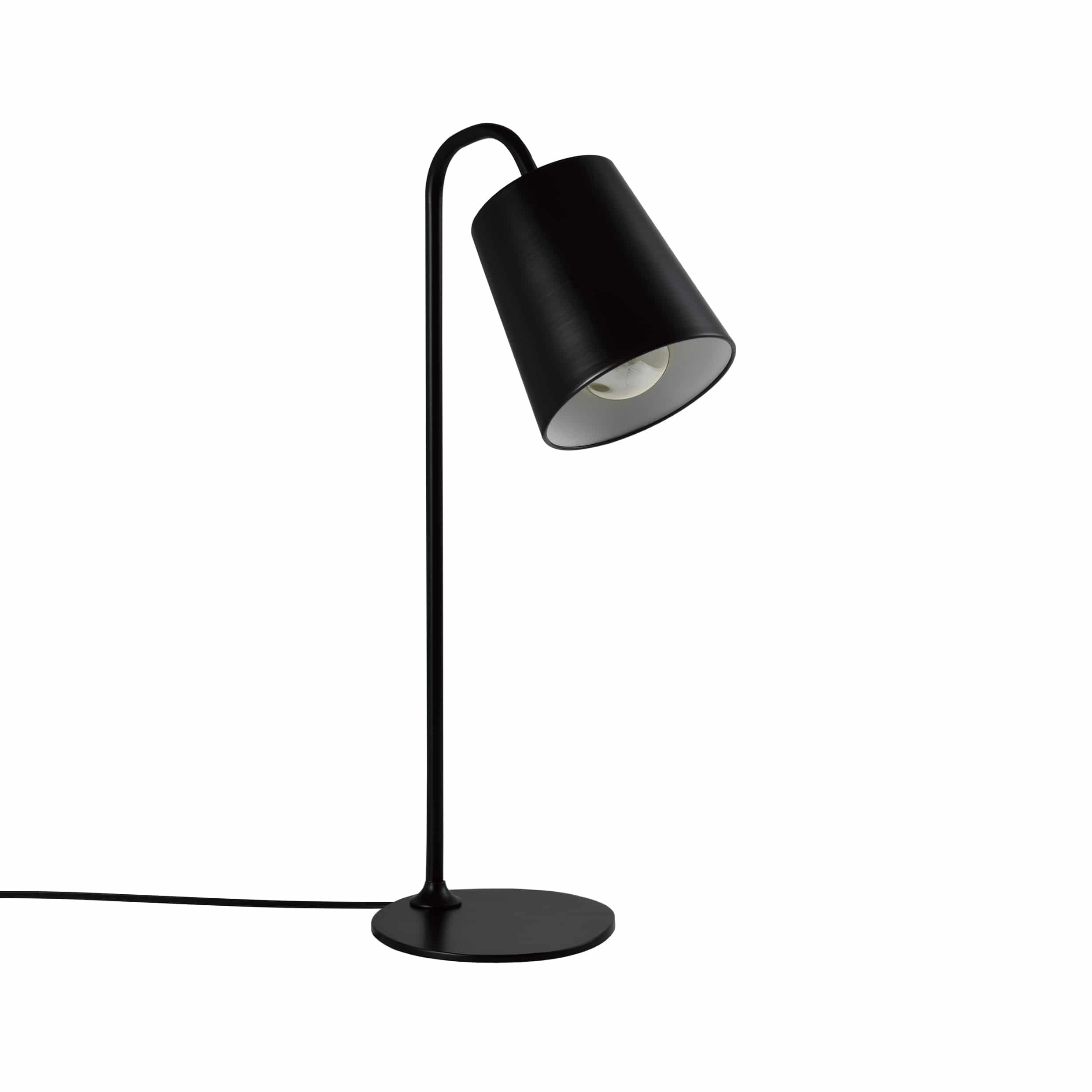 Zwarte lamp voor op nachtkastje