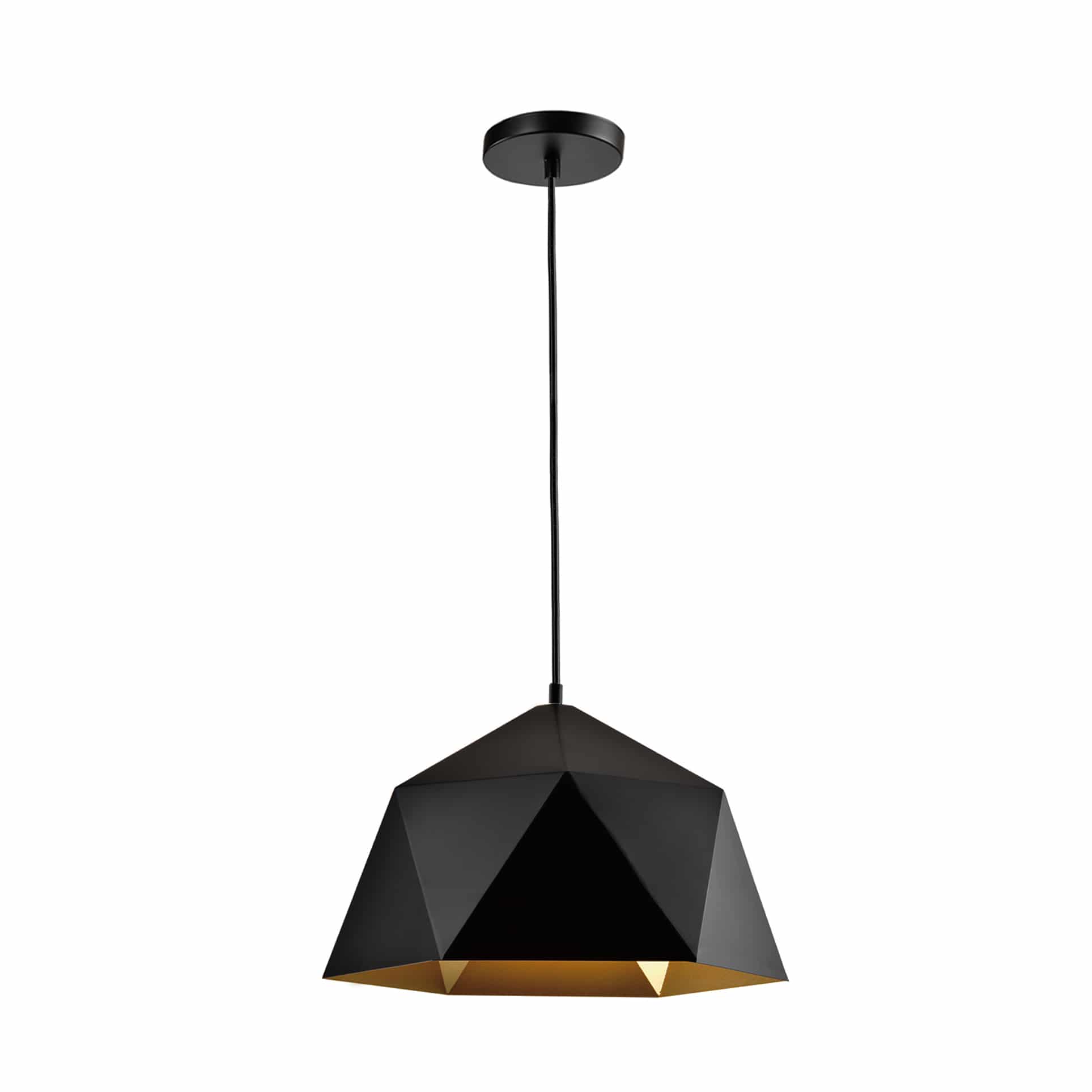 Zwarte lampen met een hoekig design