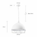 Afmetingen witte kettinglamp met een diameter van 42 cm