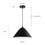 Maten van de hanglamp