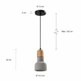 Kleine hanglamp met houten kop