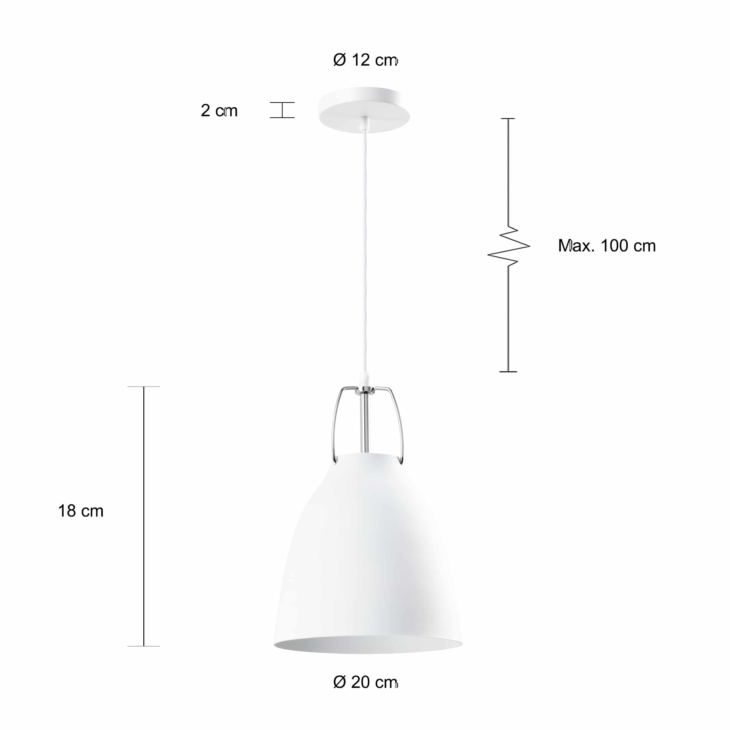 Afmetingen van de wit industriële verlichting