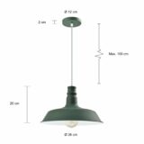 Retro hanglamp in vintage stijl in het groen