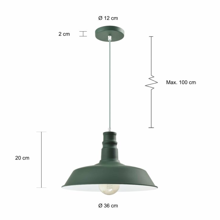 Retro hanglamp in vintage stijl in het groen