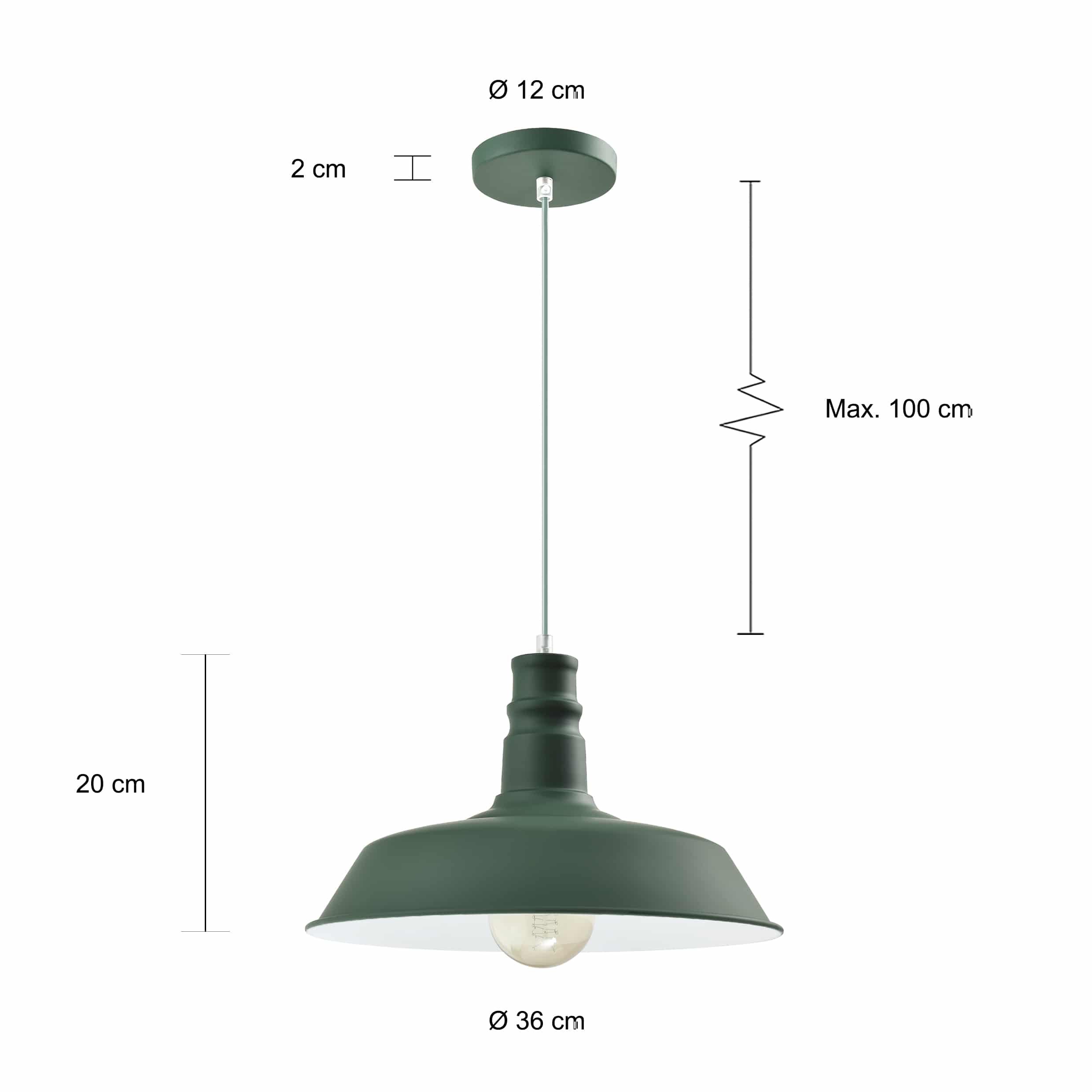Retro hanglamp in vintage stijl in het groen
