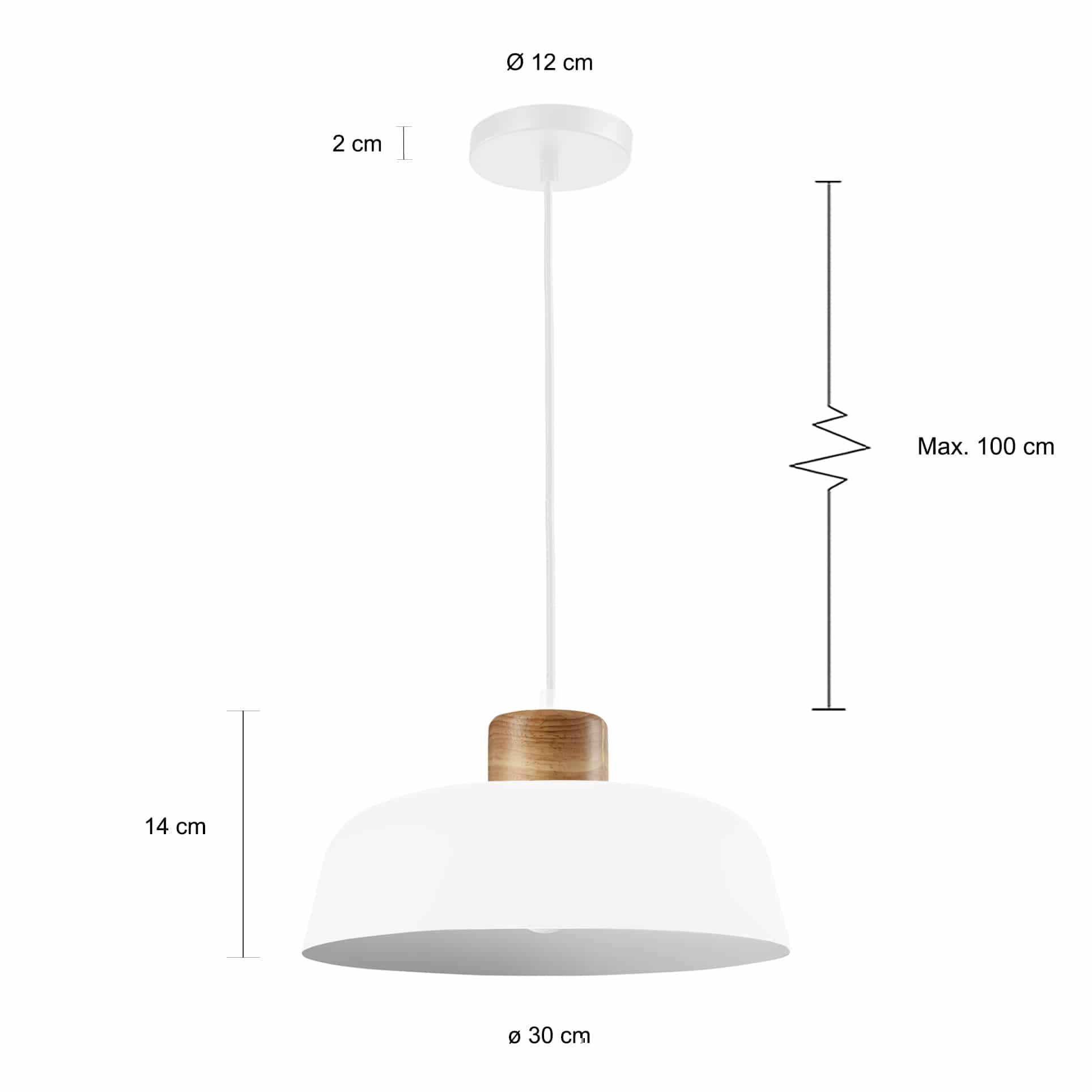 Specificaties van de verlichting met houten stukje