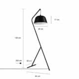 afmetingen van de zwart staande lamp