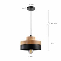 Zwart met houten verlichting voor in de kamer