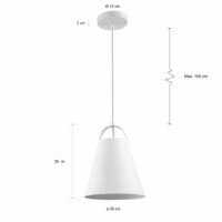 Hangende lampen in het wit met trechtervorm
