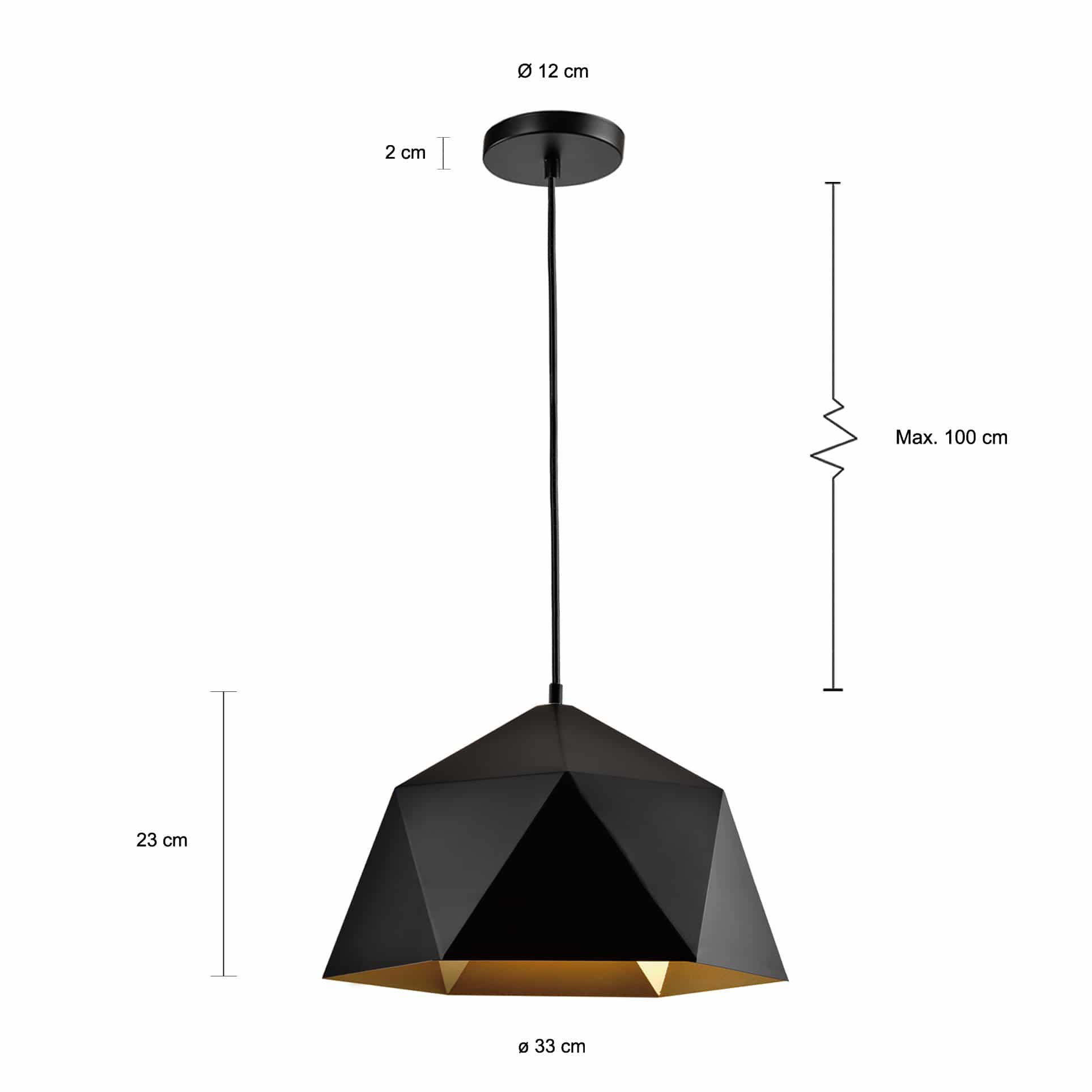 Moderne verlichting met een diameter van 33 cm
