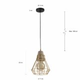 Betonnen hanglampen met gouden draad