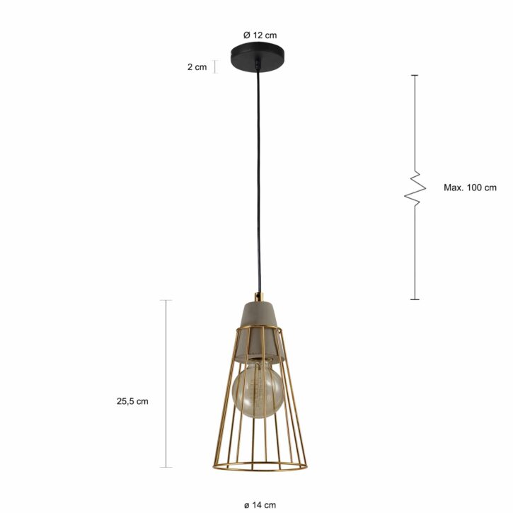 Beton look kegelvormige lampen