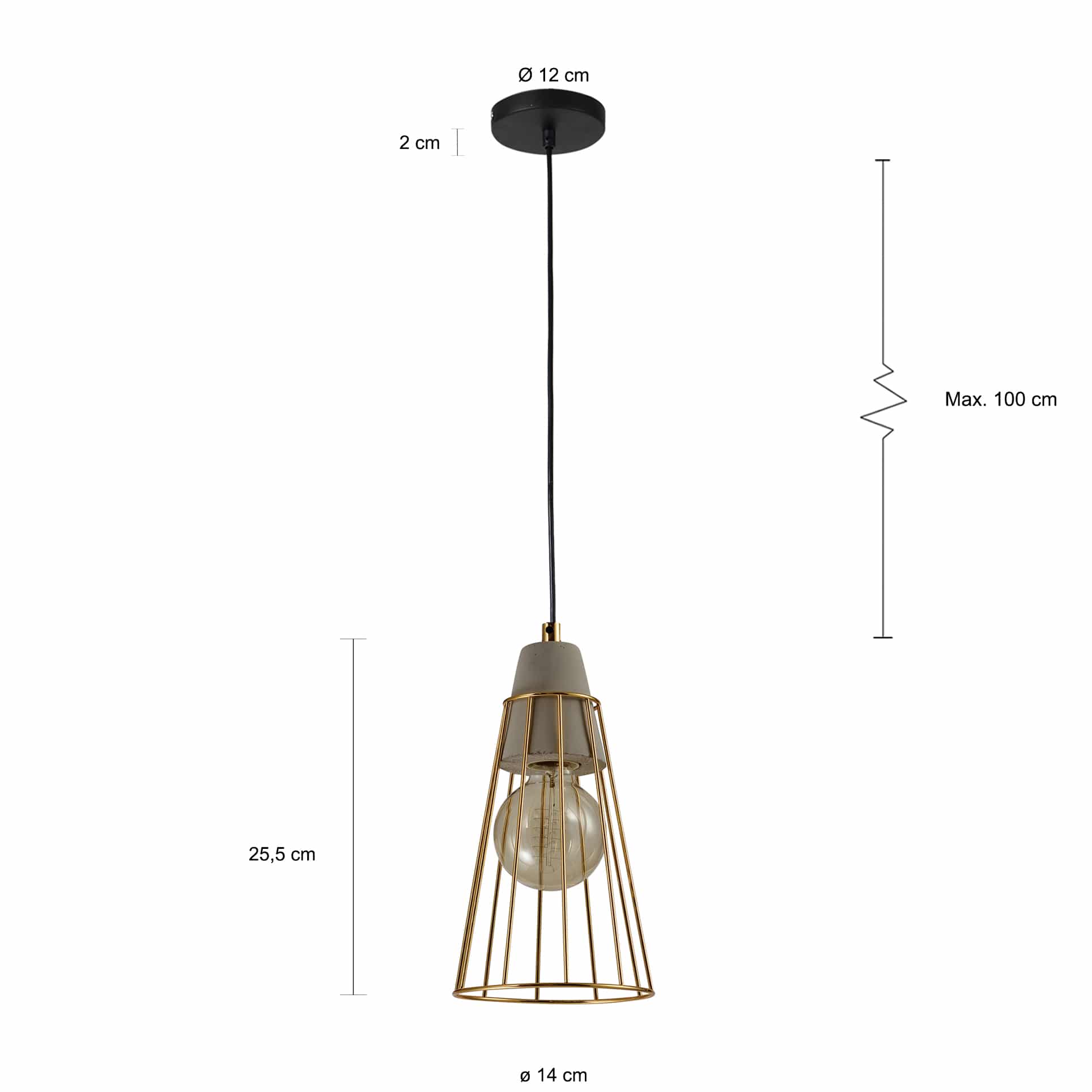 Beton look kegelvormige lampen