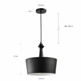 Verlichting met een metalen kap van 31 cm
